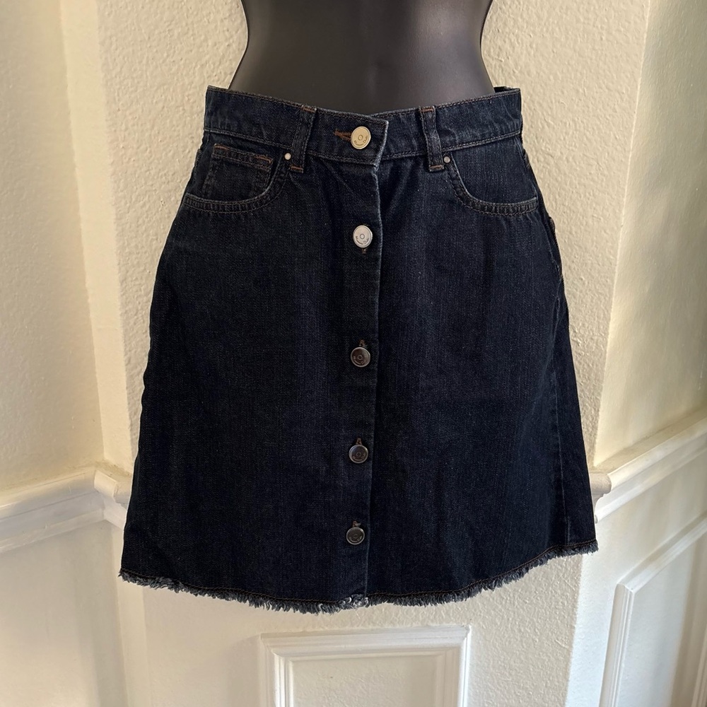 Massimo Dutti Dark Denim A-Line Skirt